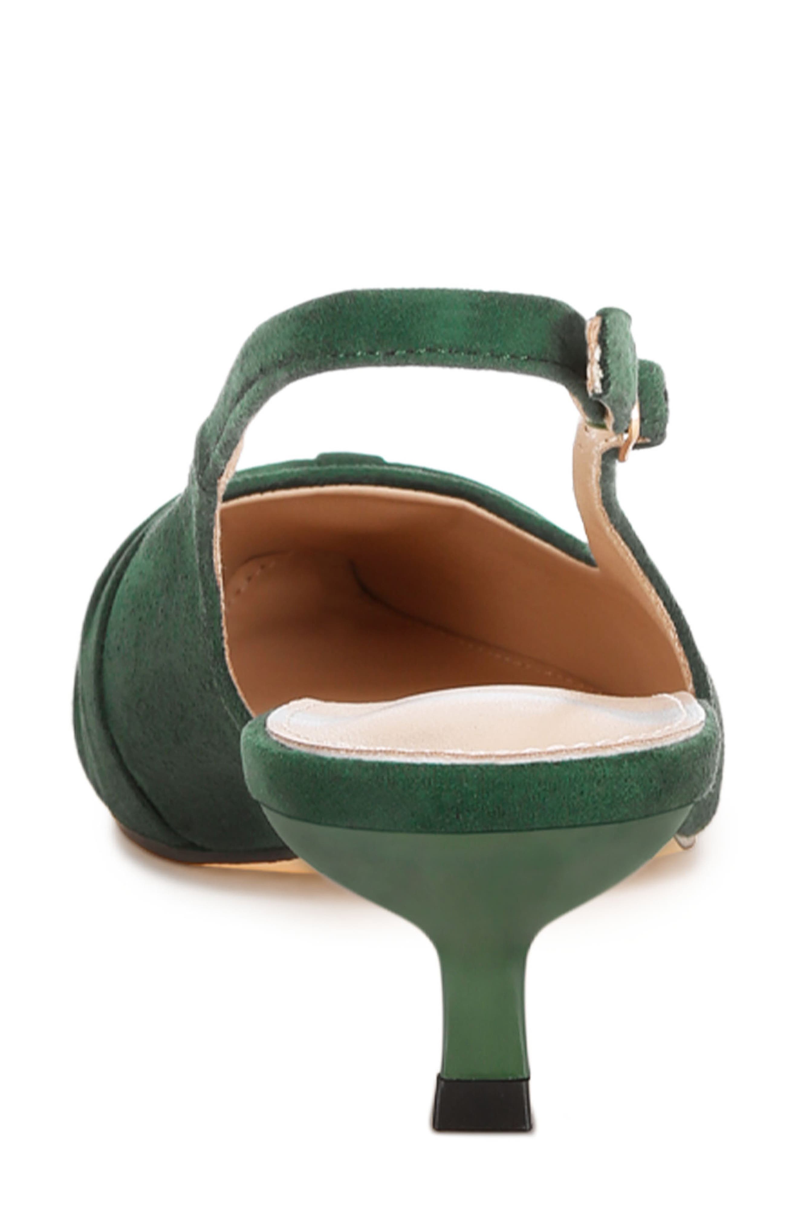 Salvia Slingback Pump, Alternate, color, GREEN SUEDE
