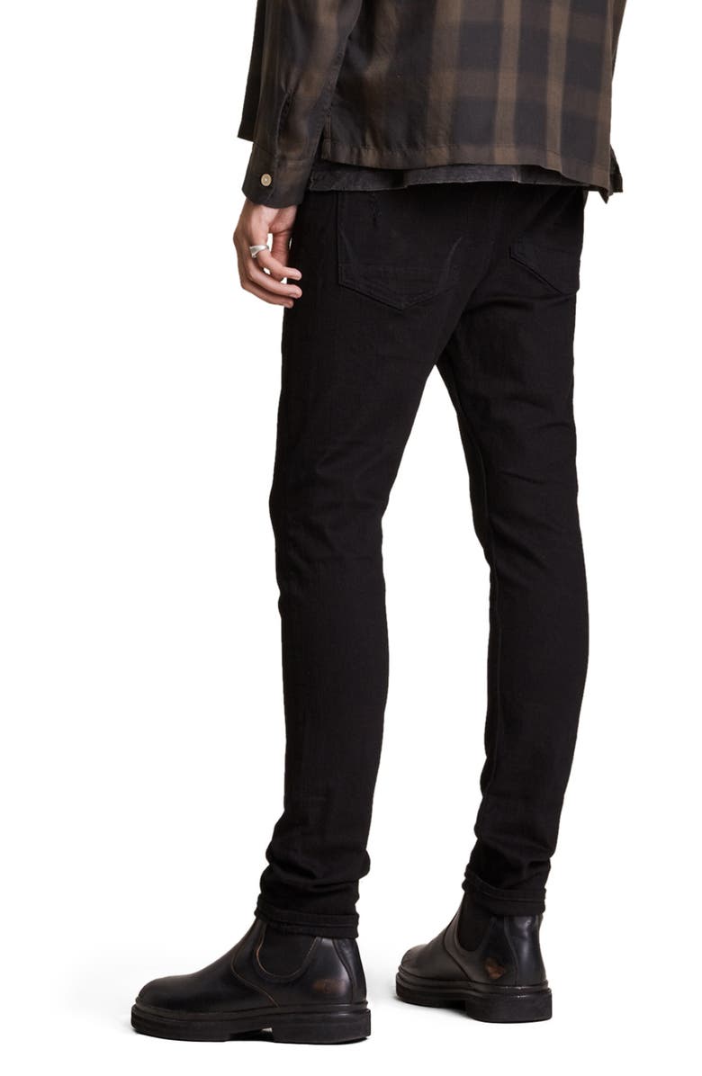 AllSaints Damaged Cigarette Skinny Jeans, Alternate, color, 
