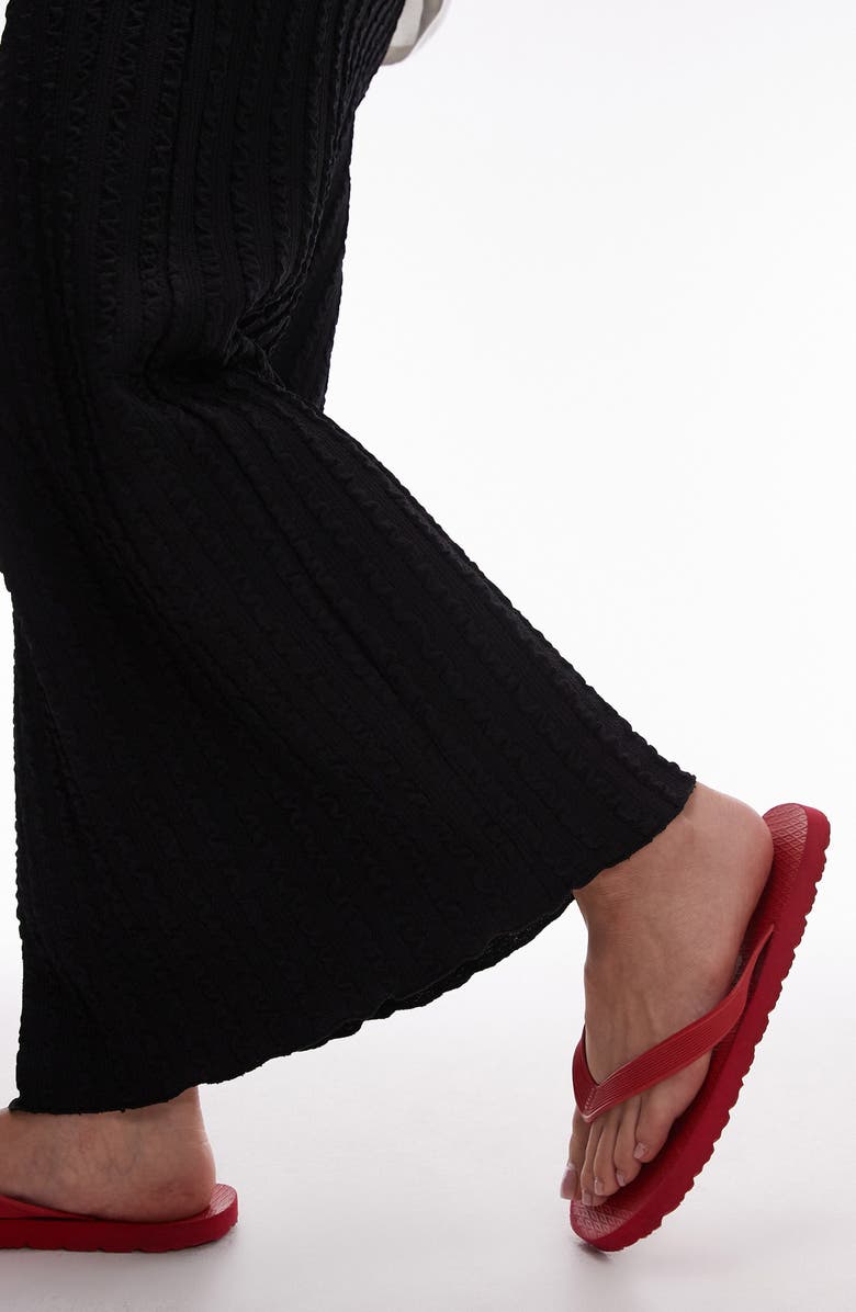 Topshop Texture Knit Column Maxi Skirt, Alternate, color, Black