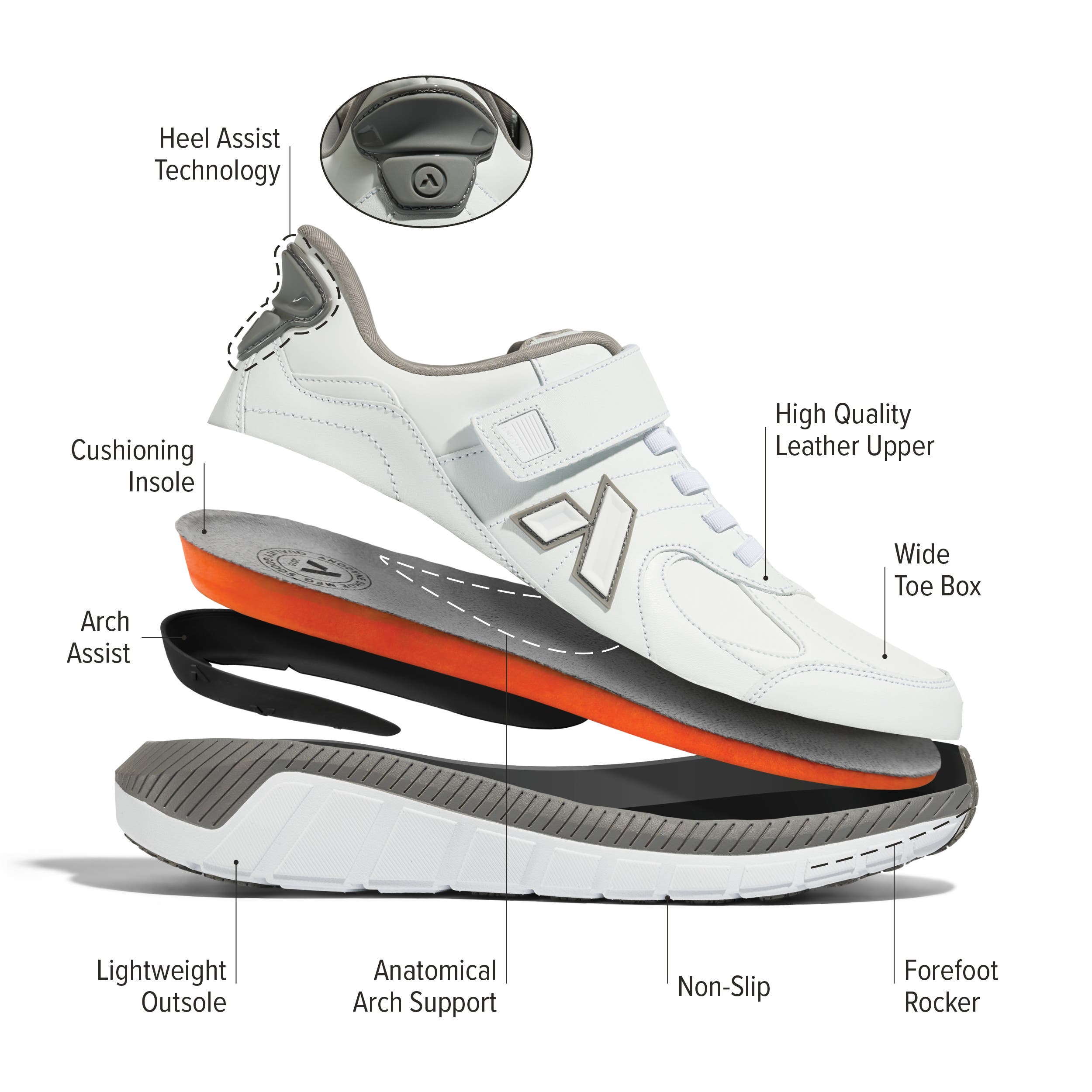 No. 38 Men's Sport Walker Hands Free Sneaker, Alternate, color, Black