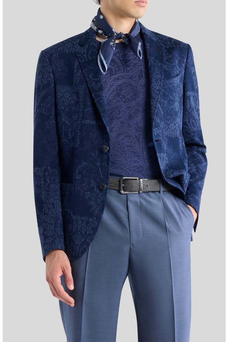 Roma Mixed Print Cotton Jersey Sport Coat, Main, color, MULTICOLOR BLUE BASE