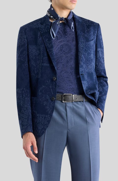 Roma Mixed Print Cotton Jersey Sport Coat