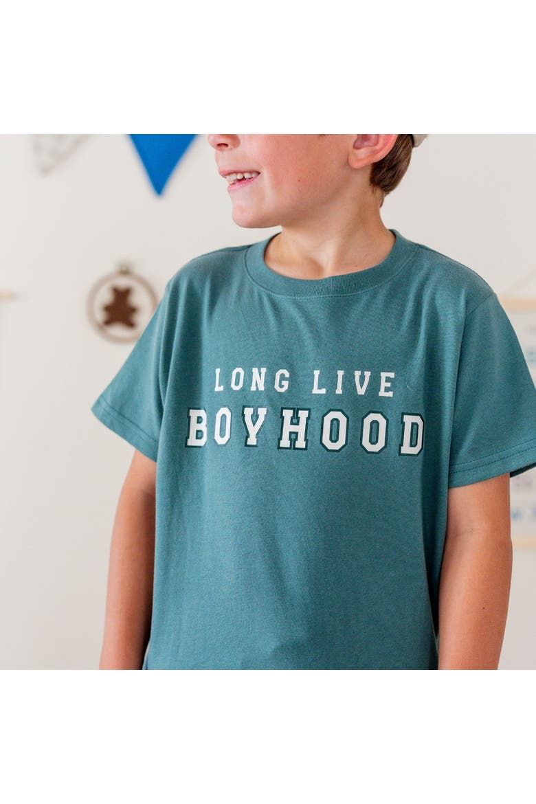Long Live Boyhood Short Sleeve T-Shirt, Alternate, color, Hunter Green