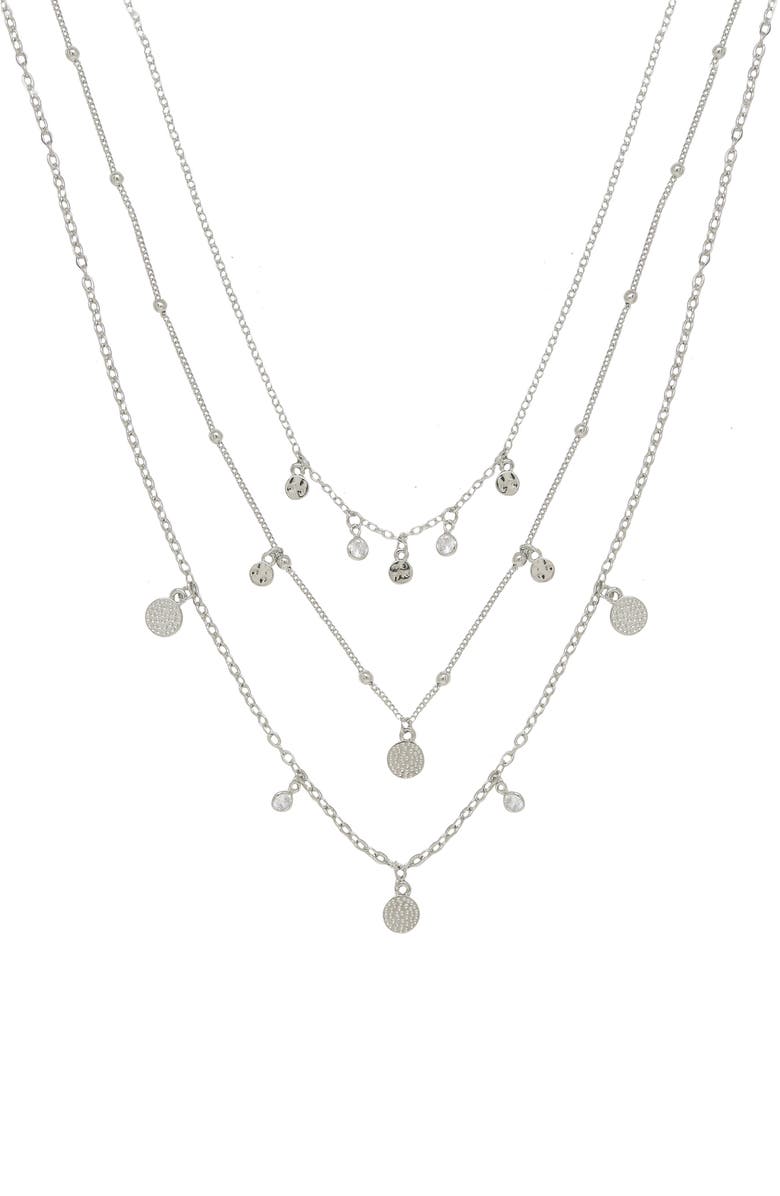 Ettika Multistrand Necklace, Main, color, Silver