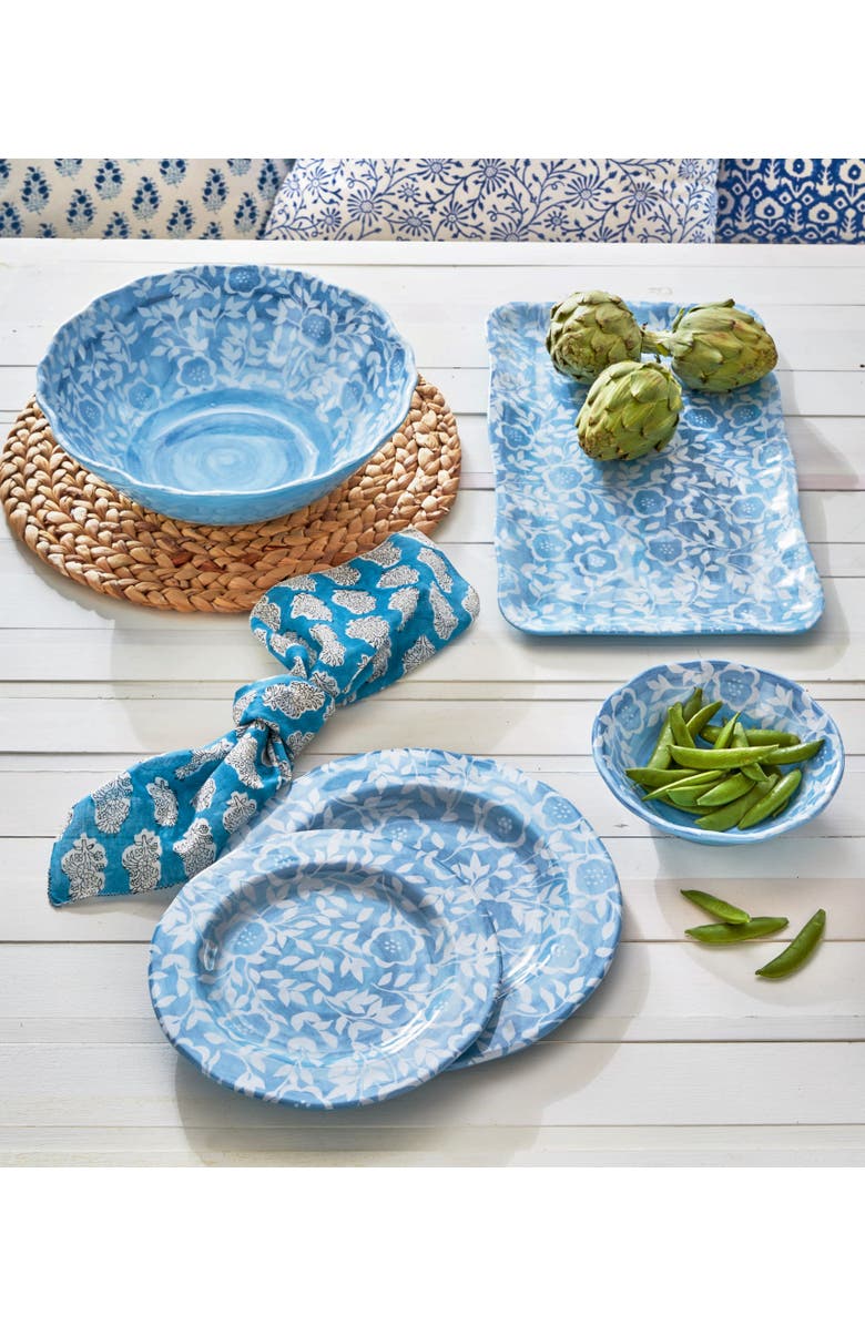 tag Cottage Blue White Flower Melamine Salad Plate Dishwasher Safe, Alternate, color, Blue