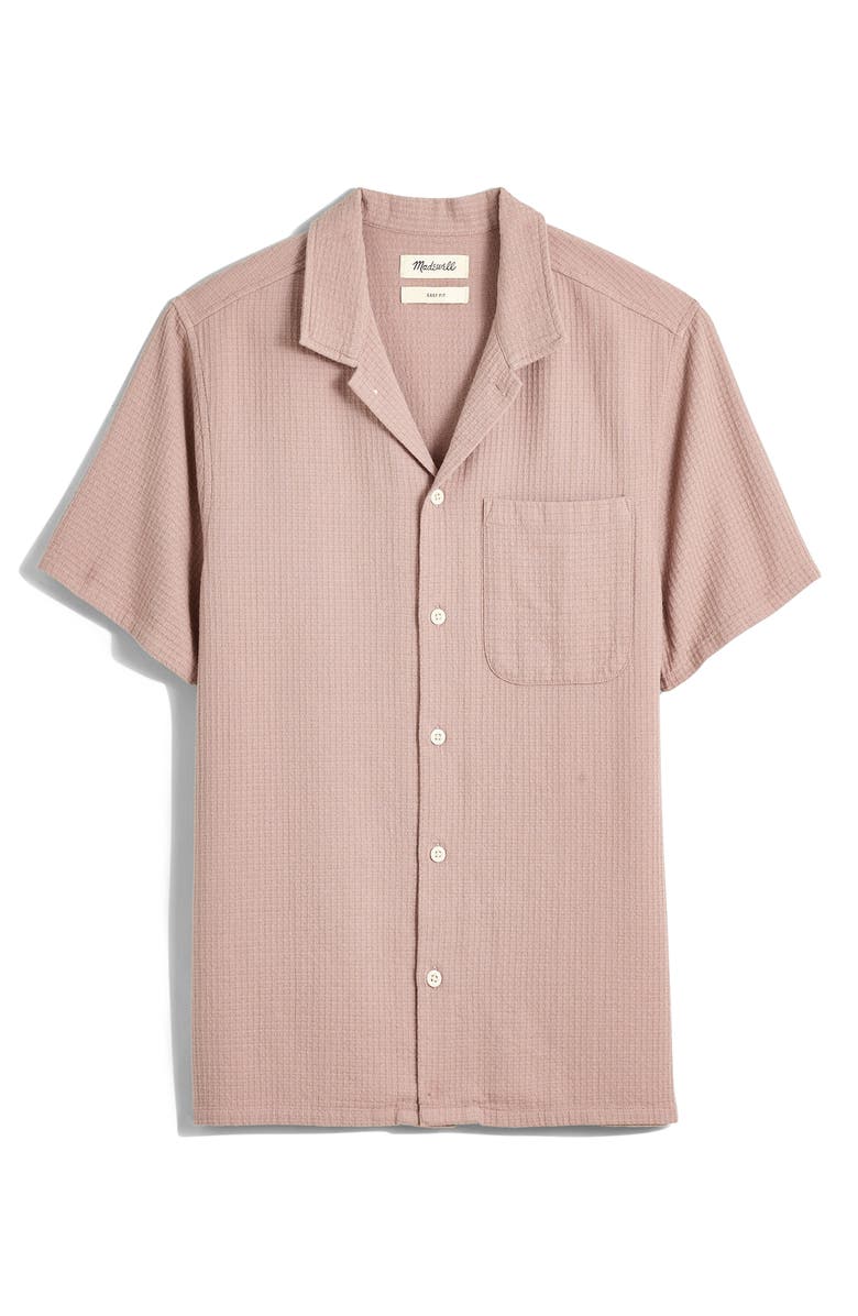 Madewell Woven Waffle Cotton Easy Shirt, Main, color, Vintage Petal