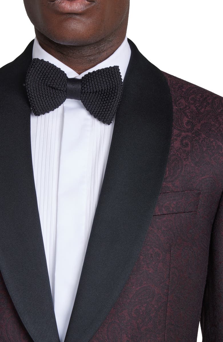 Jack Victor Ethan Paisley Shawl Collar Wool Blend Dinner Jacket, Alternate, color, 