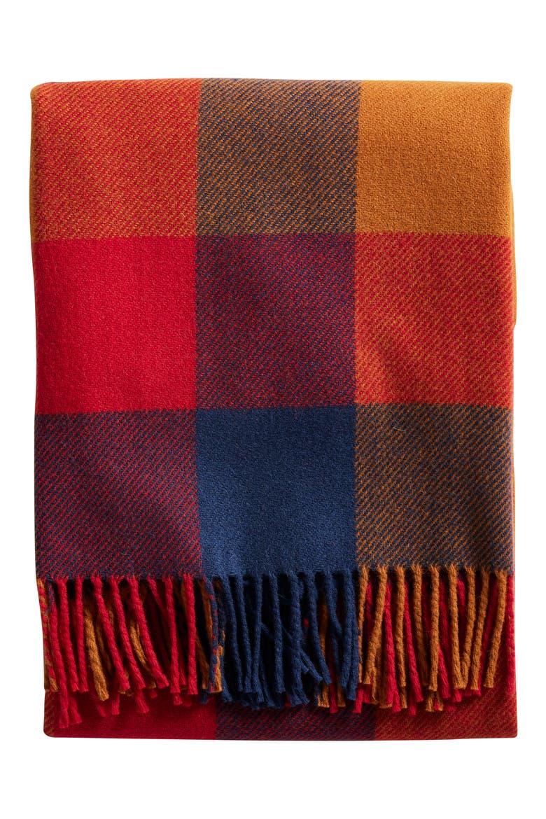 Washable Wool Throw Blanket, Main, color, COPPER/ RED