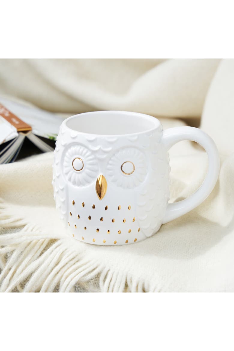 Olivia Ceramic Owl Mug, Alternate, color, White