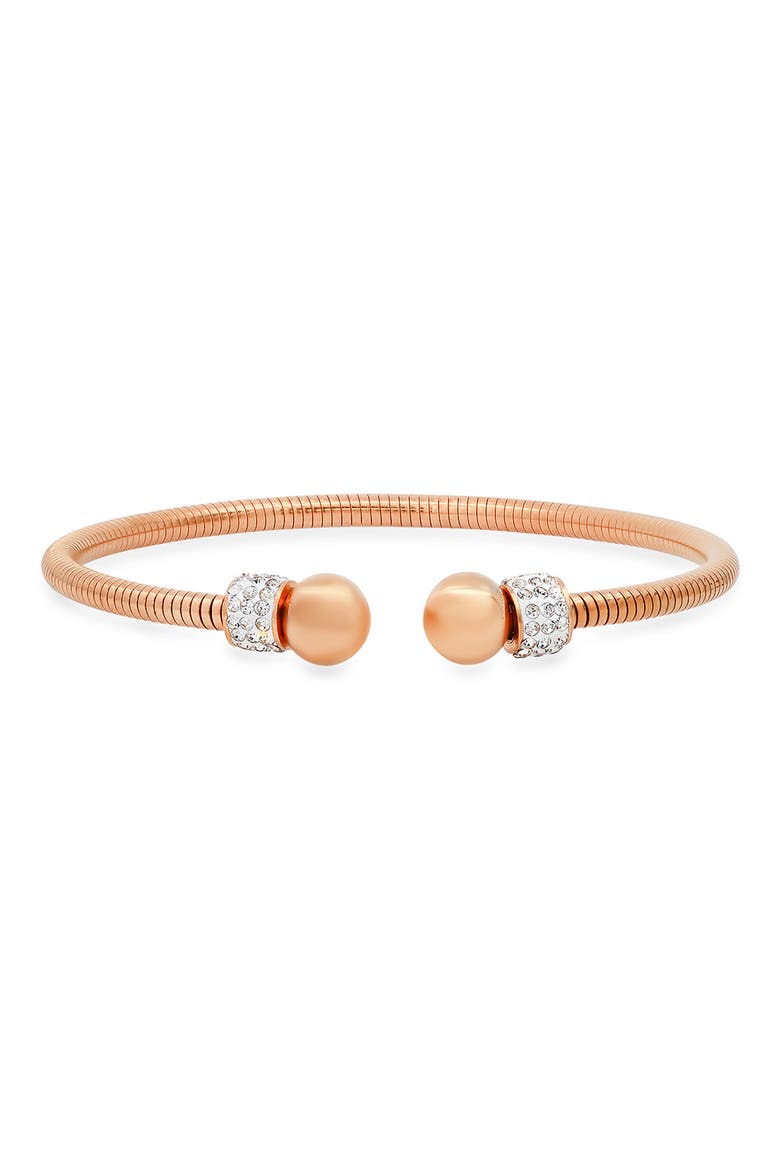 HMY JEWELRY Crystal Cuff Bracelet, Main, color, ROSE