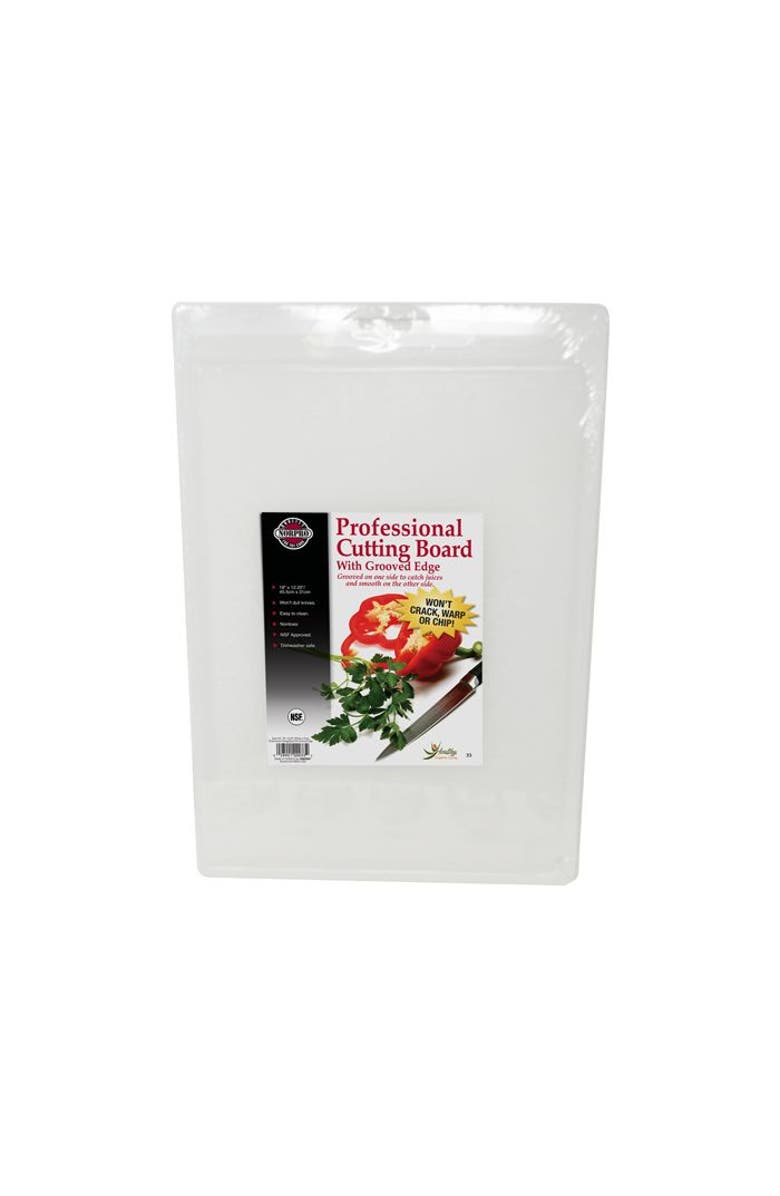 Norpro Professional 12-Inch x 18-Inch Cutting Board with Juice Groove, White, Alternate, color, White