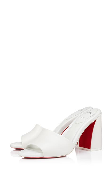 Louboutin white heels best sale