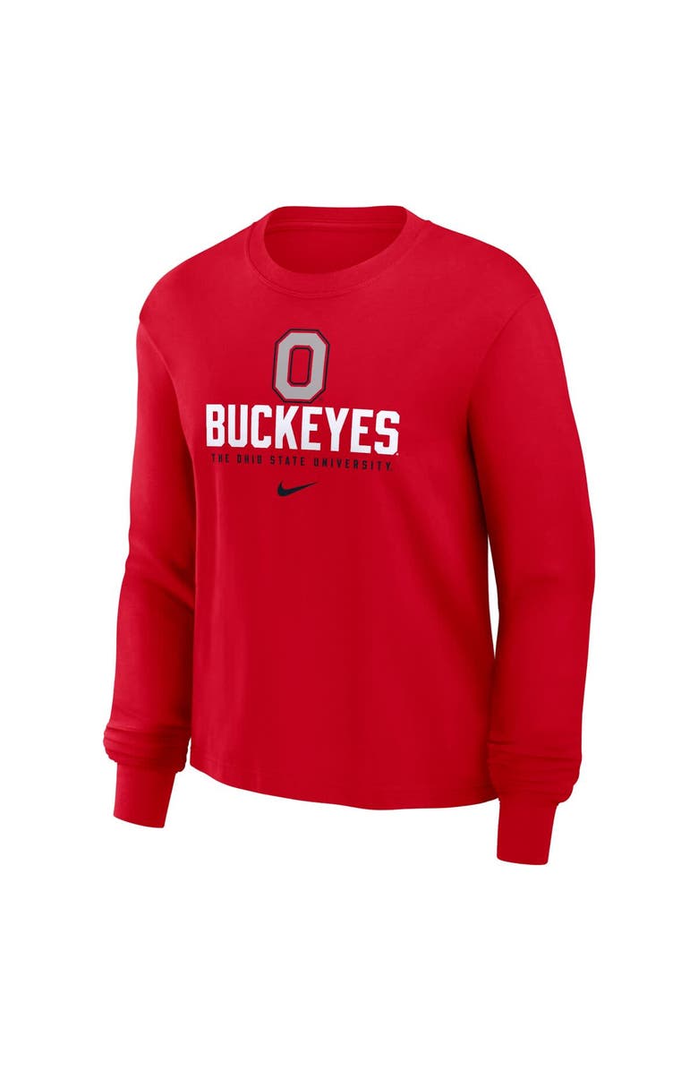 Nike Women's Nike Scarlet Ohio State Buckeyes Primetime University Boxy Long Sleeve T-Shirt, Alternate, color, 