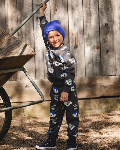 Deux Par Deux Fleece Sweatpants Dog In Gray