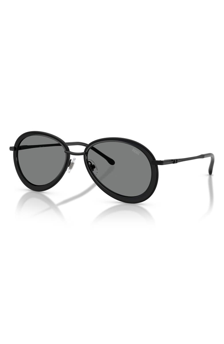 DIESEL<sup>®</sup> DL1016 54mm Oval Sunglasses, Alternate, color, Matte Black / Dark Grey