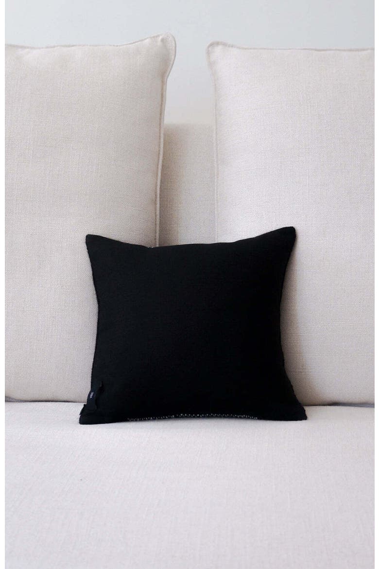 Diamante Square Textile Small Pillow in Ivory, Alternate, color, Black/Ivory