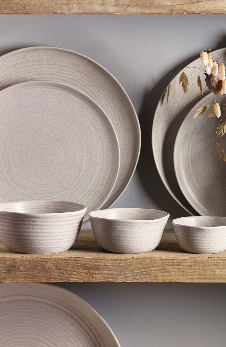 NEXT Kya Set of 3 Dip & Nibble Stoneware Bowls, Alternate, color, Natural