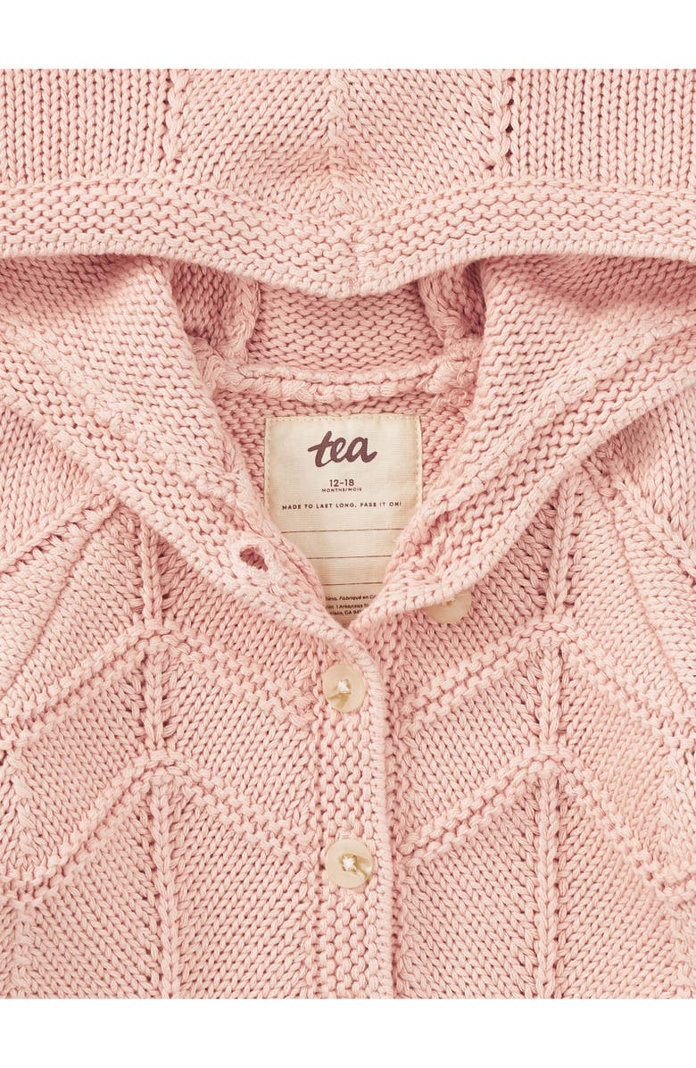 Tea Collection Creature Comfort Baby Cardigan, Alternate, color, Rosada