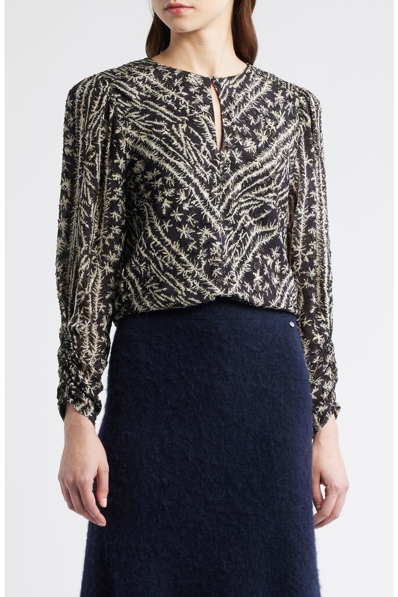 Bilimi Keyhole Long Sleeve Top, Main, color, BLACK