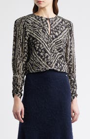 BOSS Orange Bilimi Keyhole Long Sleeve Top