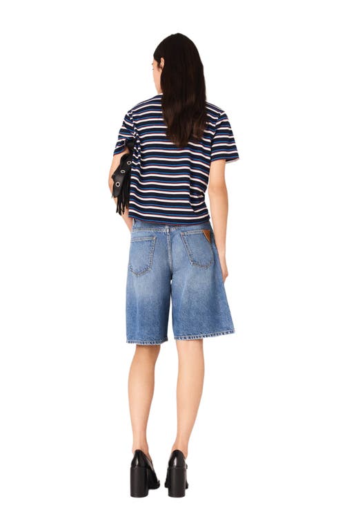 Maje Striped T-shirt In Blue