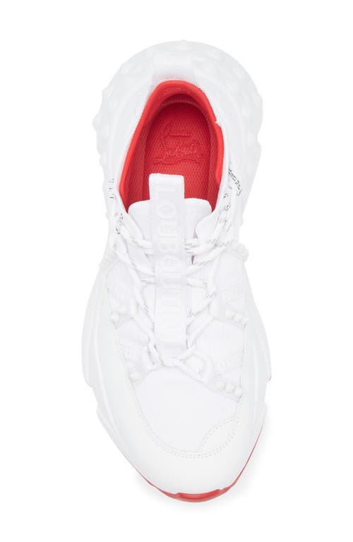 Christian Louboutin Trailnrun Panelled Mesh-knit Sneakers In White