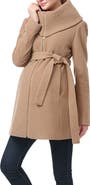 Kimi and Kai Mia High Collar Wool Blend Maternity Coat
