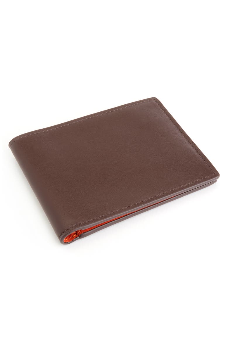 Personalized RFID Leather Bifold Wallet, Alternate, color, BROWN BURNT ORANGE-DEBOSS