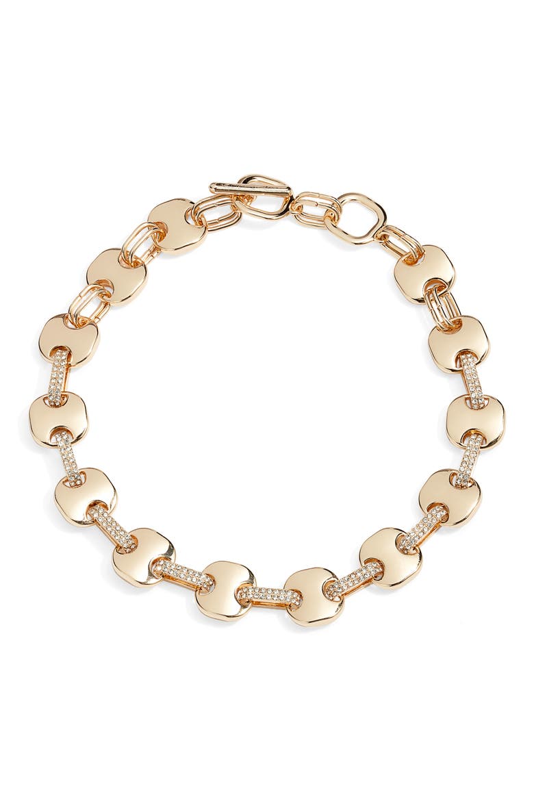 Crystal Statement Collar Necklace, Main, color, CLEAR- GOLD