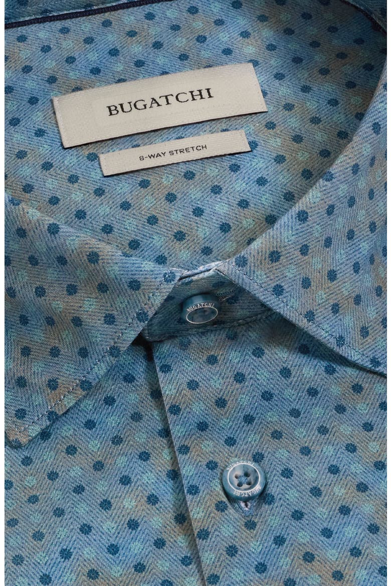 James OoohCotton Print Long Sleeve Performance Button Up Shirt, Alternate, color, PEACOCK