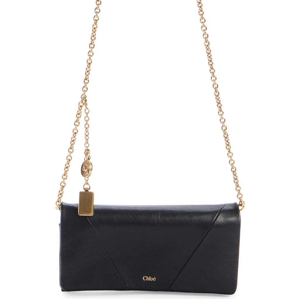 CHLOÉ CHLOÉ SPIN LEATHER WALLET ON A CHAIN