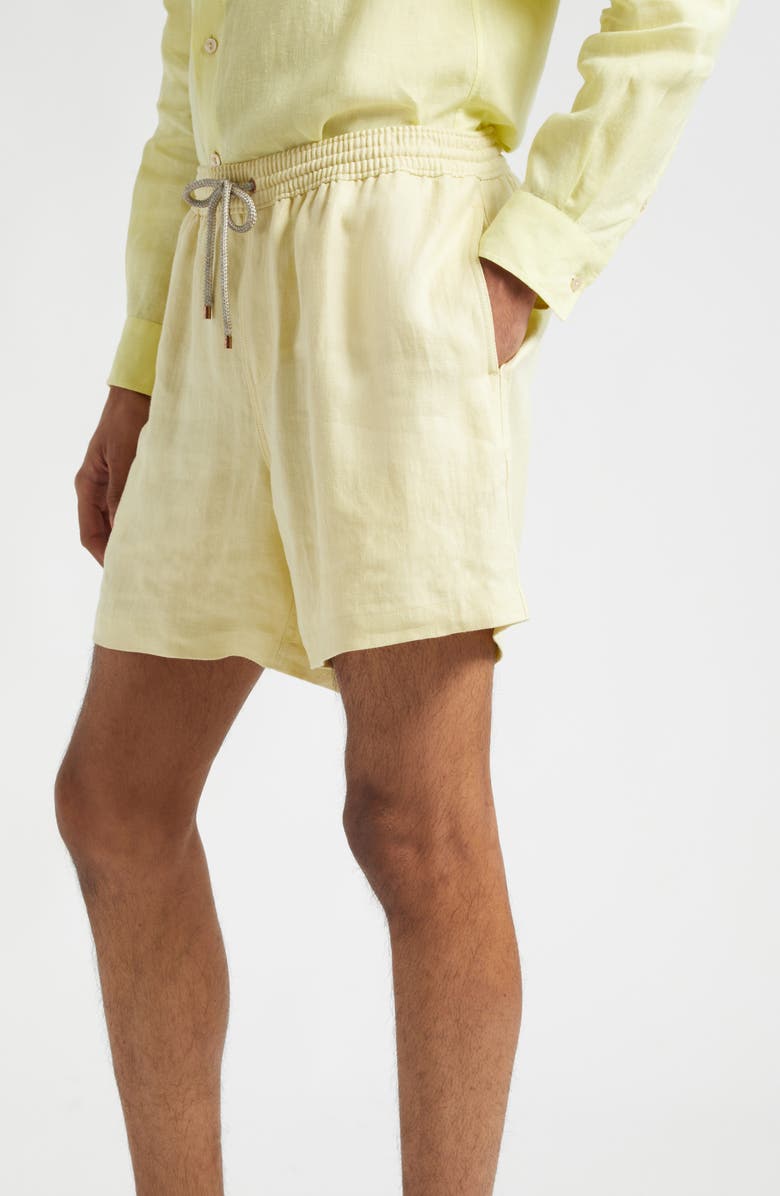 Agnona Linen Drawstring Shorts, Alternate, color, 