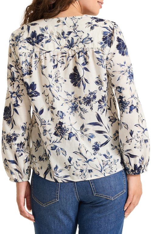 Tommy Bahama Flora Flourish Split Neck Top In Multi