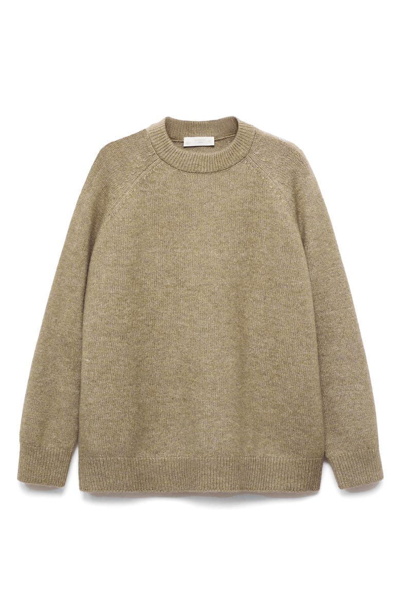 MANGO Crewneck Sweater, Alternate, color, Forest Green
