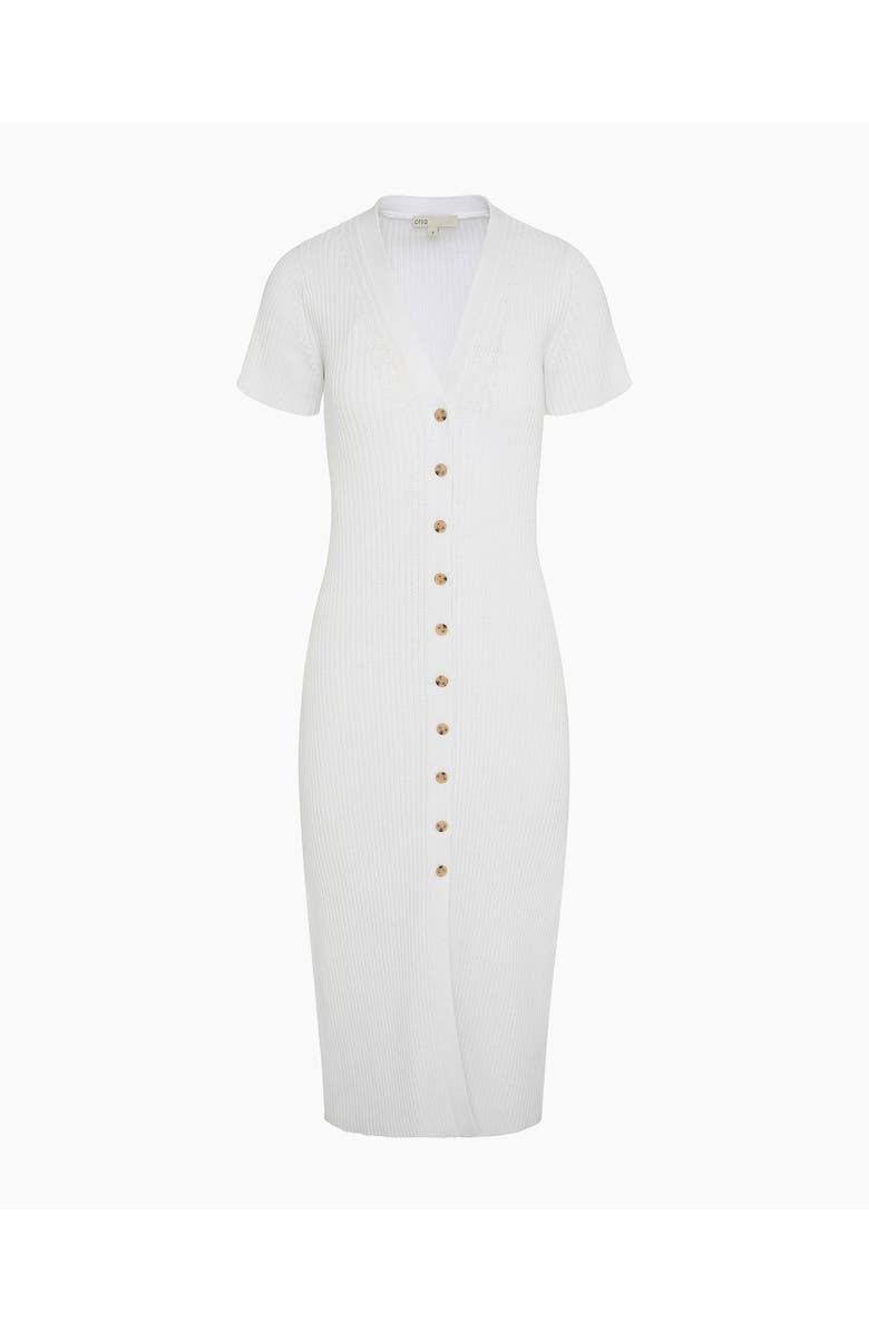 Onia V-Neck Button Front Dress, Alternate, color, White