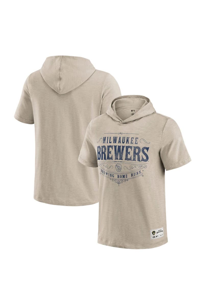 Darius Rucker Collection by Fanatics Men's Darius Rucker Collection by Fanatics  Tan Milwaukee Brewers Hooded T-Shirt, Main, color, Tan
