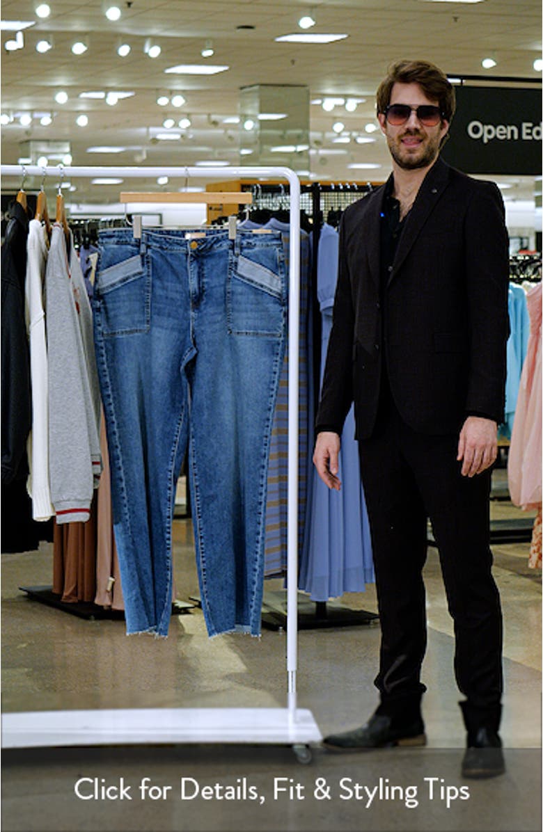 Maya High Waist Raw Hem Wide Leg Jeans, sales video thumbnail