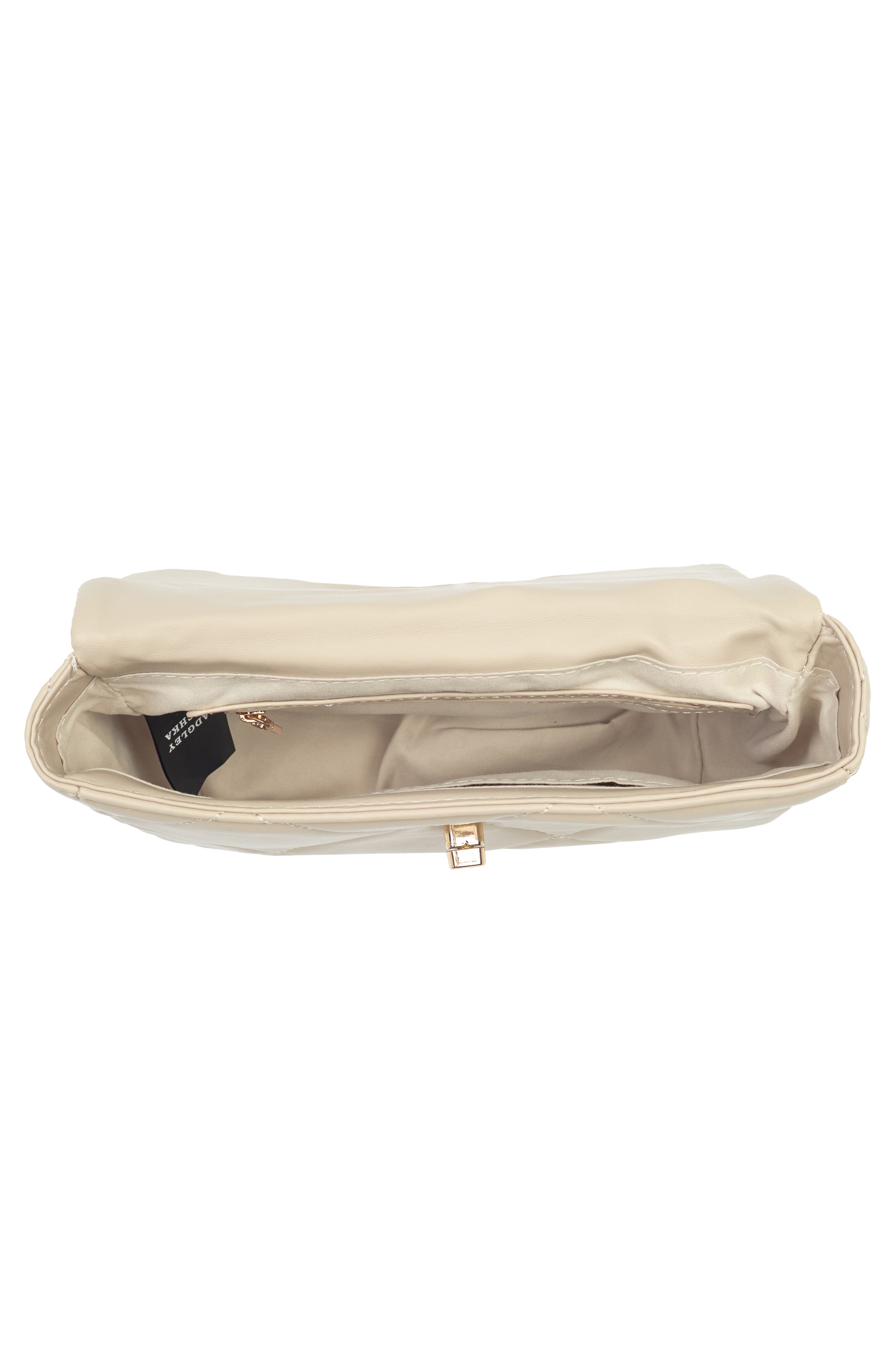 Badgley Mischka Collection Quilted Crossbody Bag, Alternate, color, Off White
