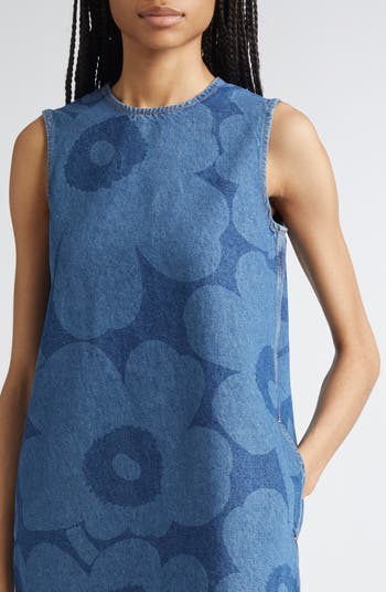 Marimekko Maridenim Somasti Unikko Denim Minidress | Nordstrom