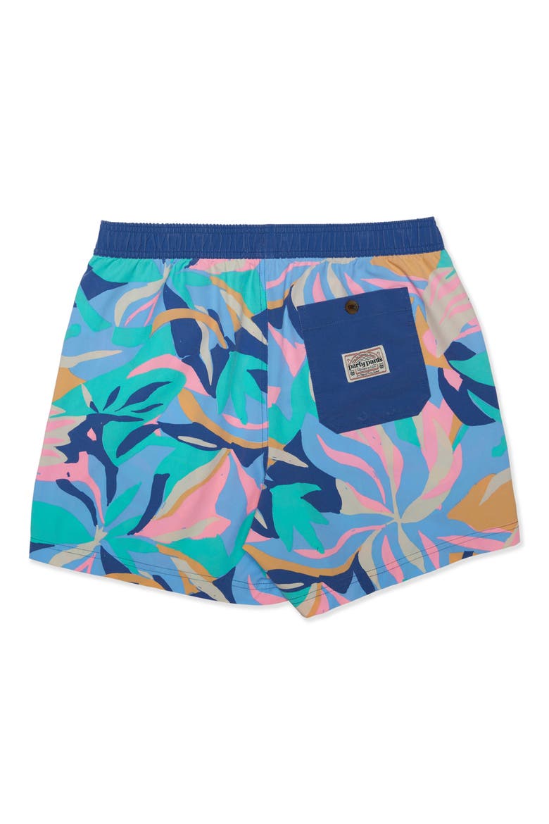 Floral Party Starter Swim Trunks, Alternate, color, LIGHT BLUE