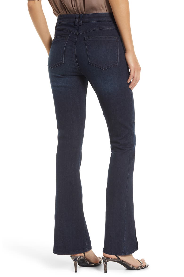 Ab-Solution Itty Bitty High Waist Slit Hem Bootcut Jeans (Nordstrom Exclusive), Alternate, color, DARK NAVY