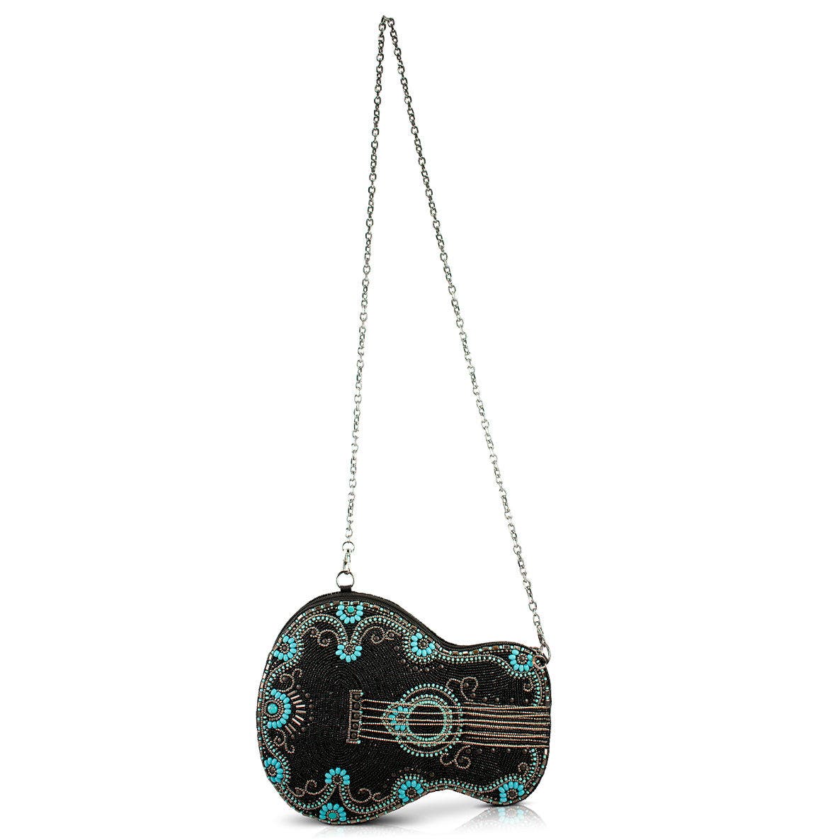 Mary Frances Accessories Turquoise Tune Crossbody Handbag, Alternate, color, Black