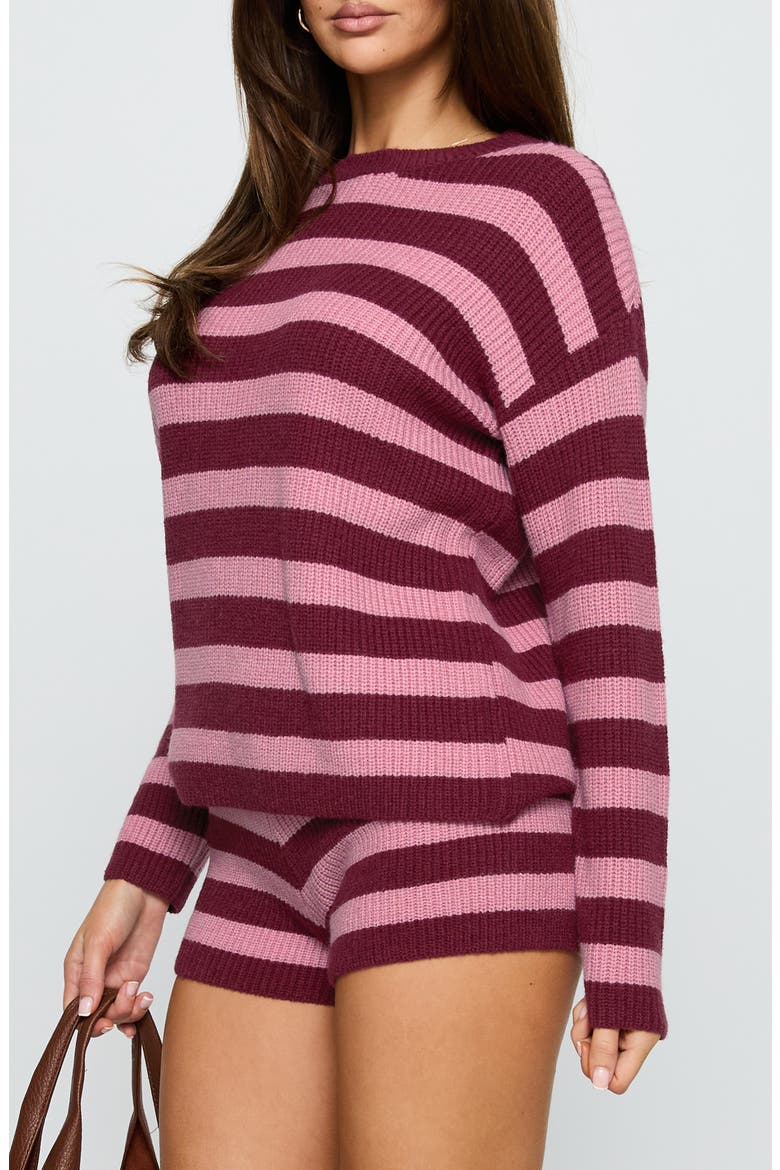 Whole New World Stripe Knit Sweater & Shorts Set, Alternate, color, PINK STRIPE