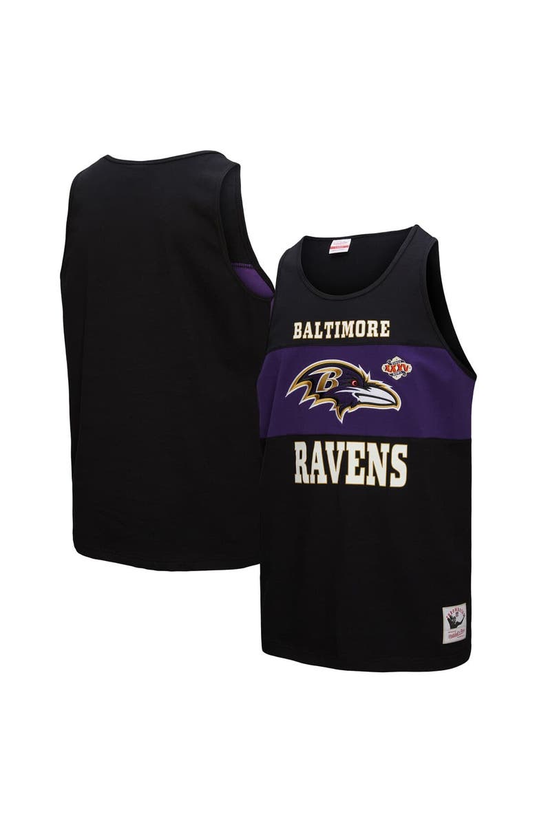 Mitchell & Ness Men's Mitchell & Ness Black Baltimore Ravens Retro Colorblock Tank Top, Main, color, Black