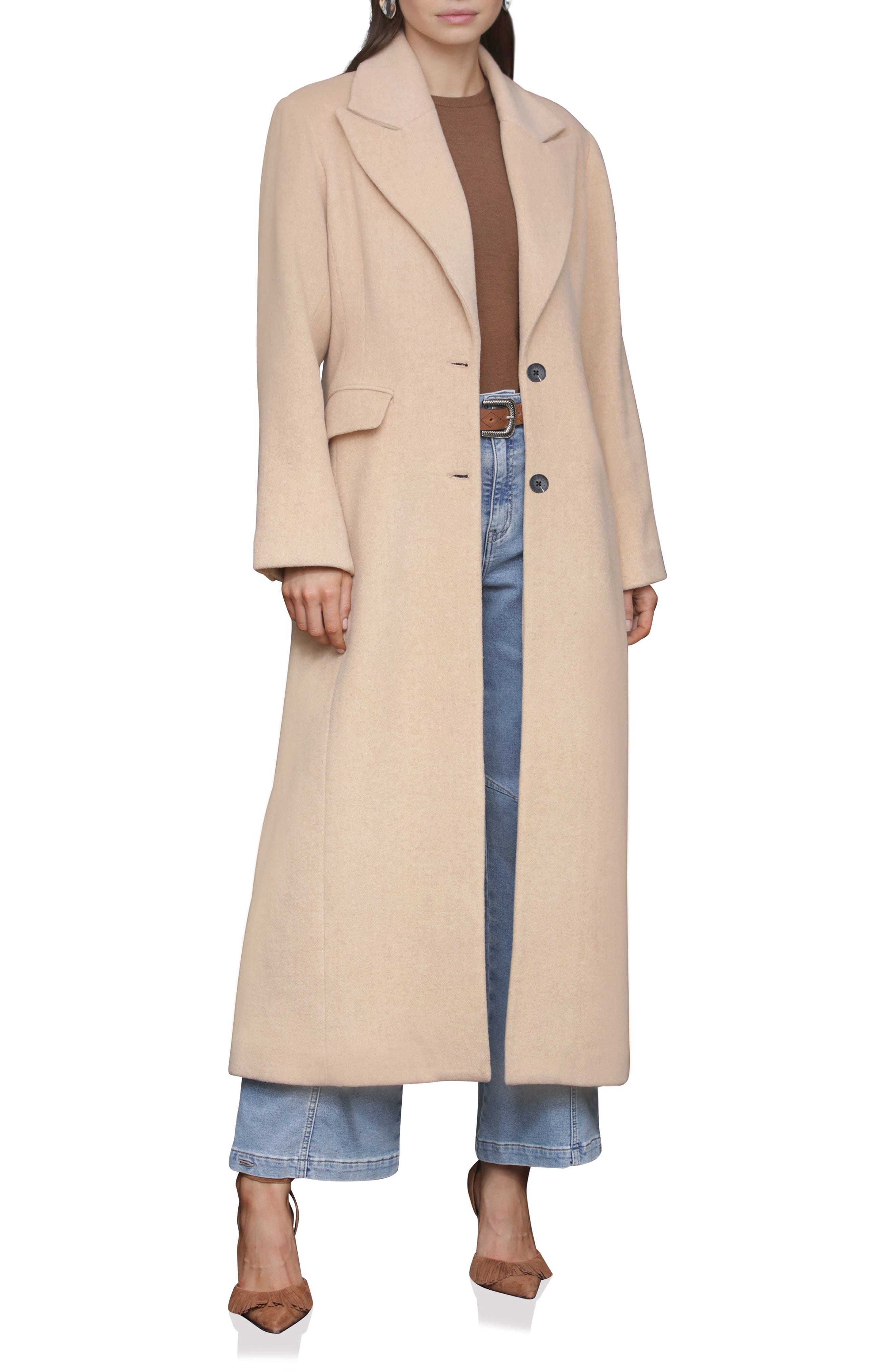 Avec Les Filles Strong Shoulder Hourglass Single Breasted Coat