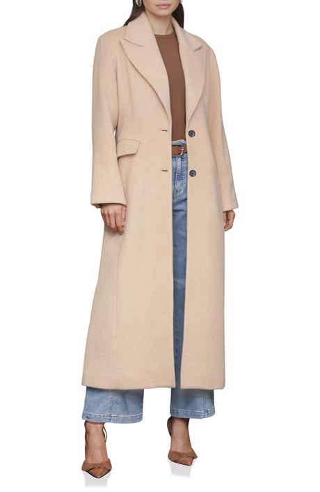 Avec Les Filles Strong Shoulder Hourglass Single Breasted Coat