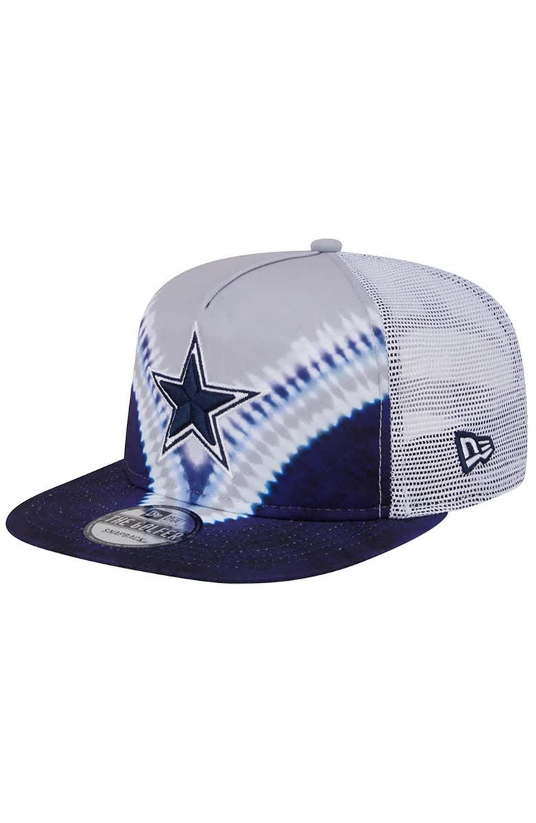 New Era Men's New Era Gray/Navy Dallas Cowboys Throwback Dye Golfer Snapback Hat, Main, color, Gray