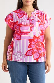SUGARLIPS Barba Tropical Flutter Sleeve Top