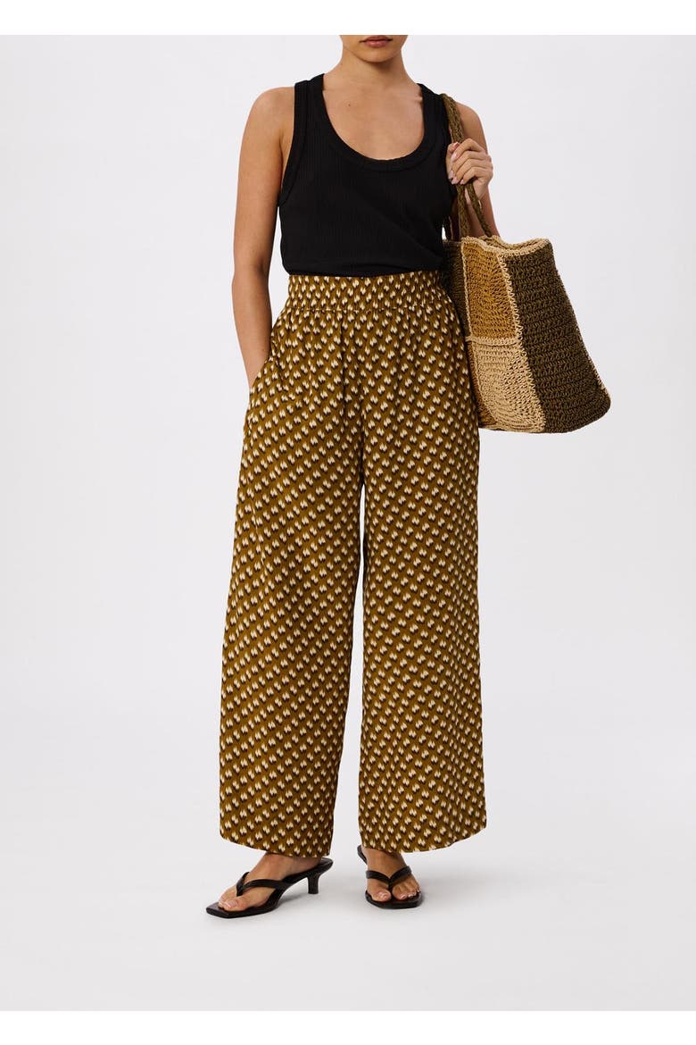 Ikat Spot Crop Trouser, Alternate, color, Khaki/Multi