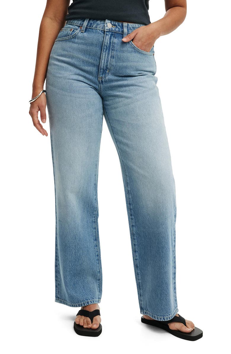 Cotton On Curvy '91 High Waist Straight Leg Jeans, Main, color, Fairlight Blue